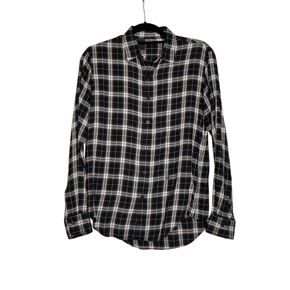 N. Hoolywood black purple plaid long sleeves flannel shirt size 36